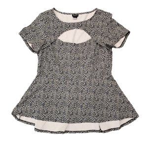TORRID Leopard Print Peekaboo Chest Peplum Top Blue